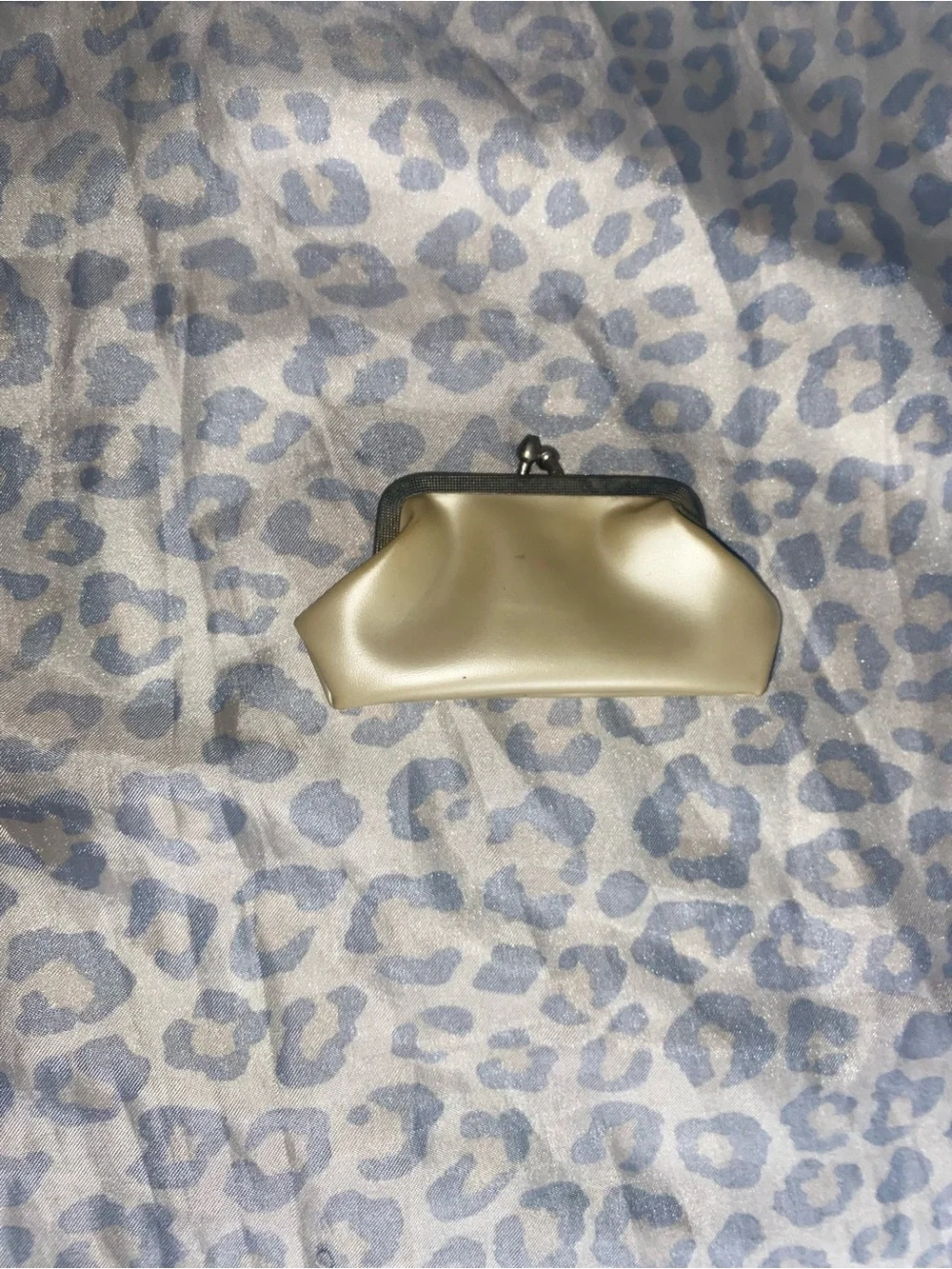 Gold metallic kiss lock coin purse